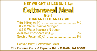 Cottonseed Meal by Espoma Certificate 